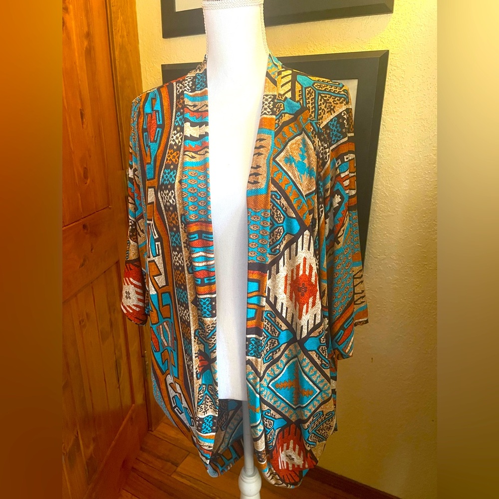 Vision USA Striped Kimono Cardigan-One Size